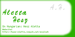 aletta hesz business card